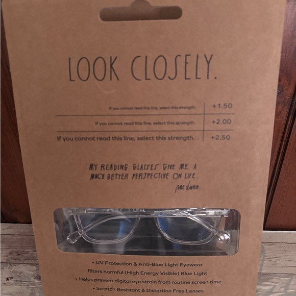 Rae Dunn Tortoise and Clear Blue Light Glasses - Picture 2 of 2